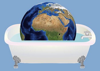 Bathtub with Earth Floating in it
