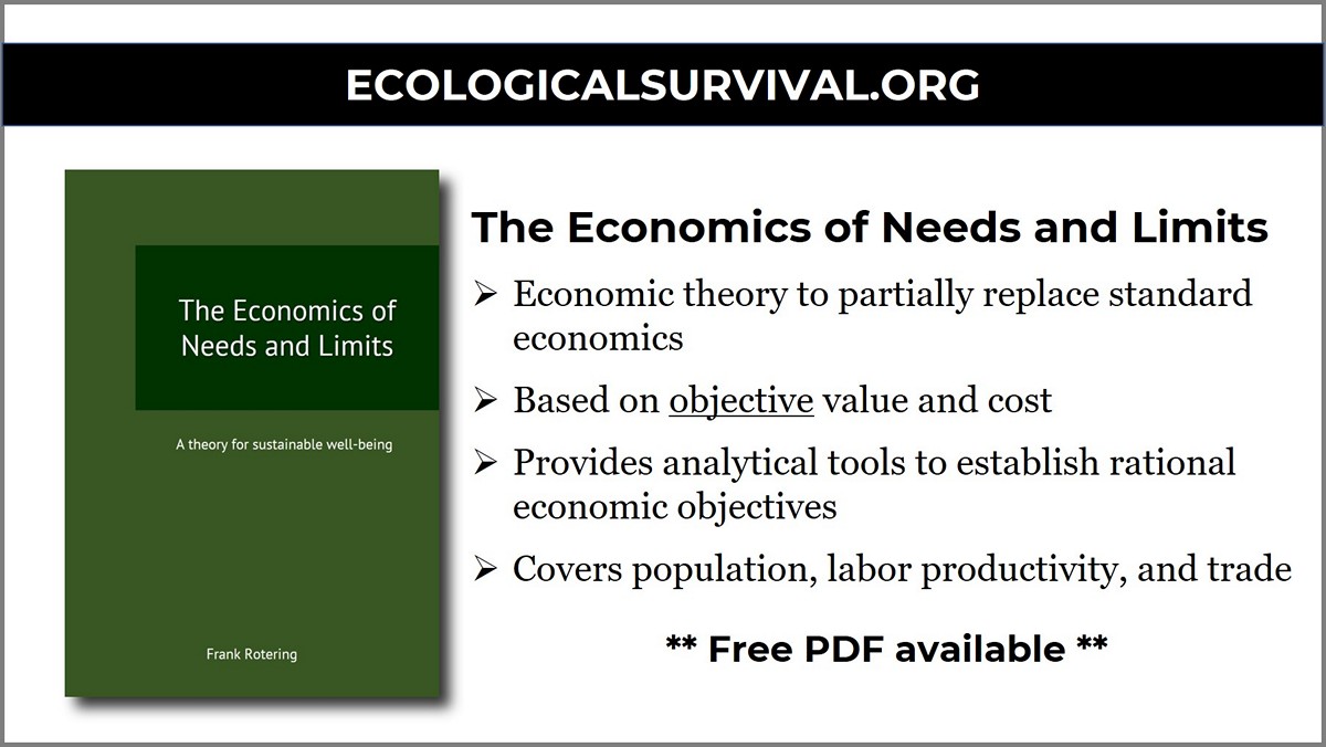 The Economics Of Needs And Limits : Ecological Survival